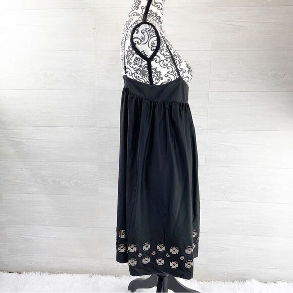 Thomas Wylde Metallic Snap High Rise Silk Midi Skirt Dress - Picture 4 of 6